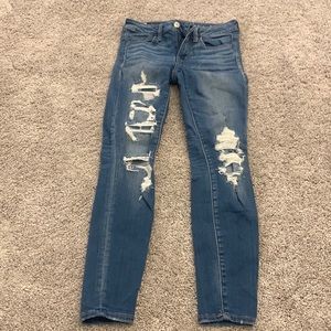 american eagle blue jeans size: 2